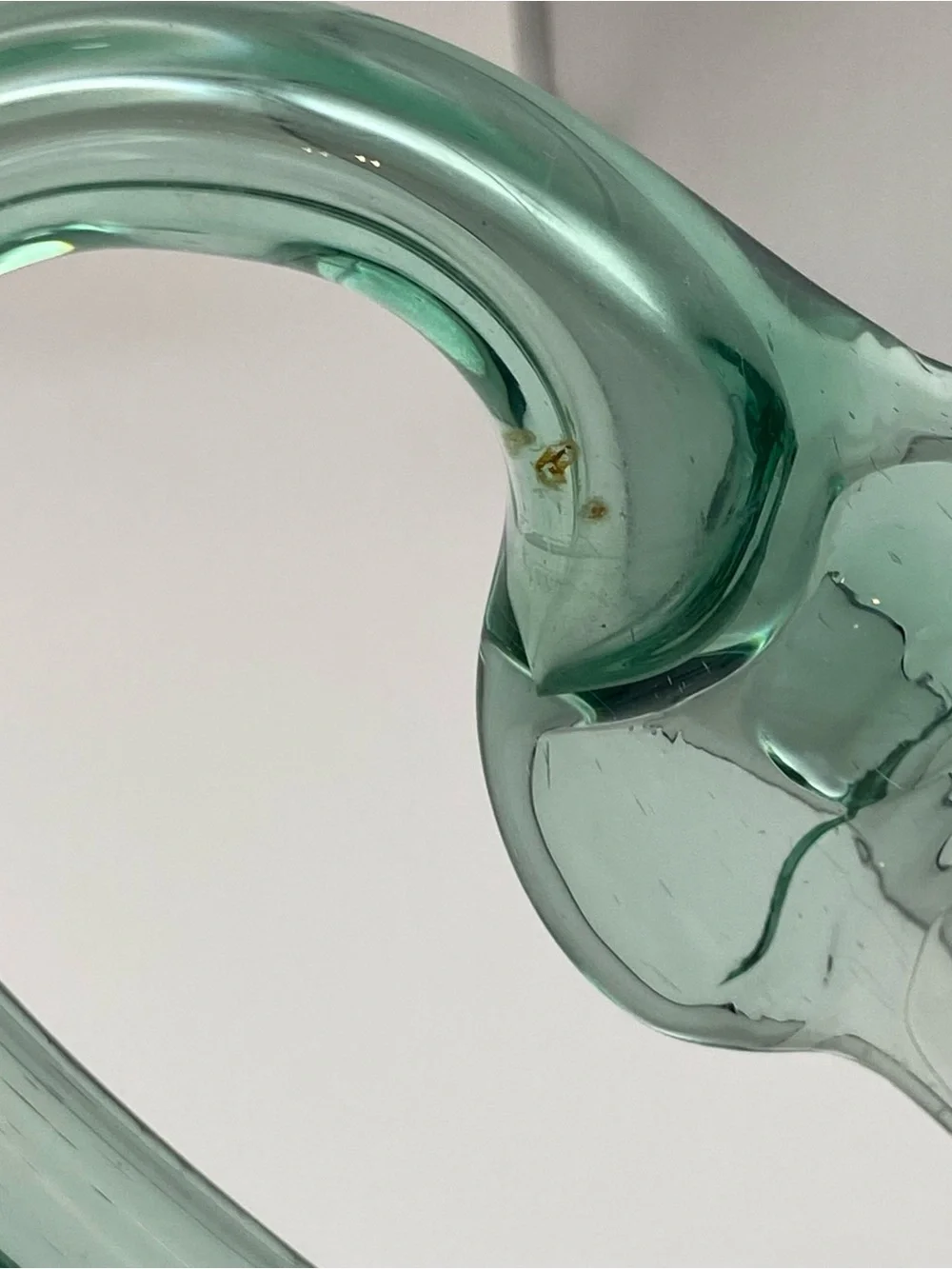 Vintage Green Blown Glass Swan Jewelry Dish Trinket Holder Vanity Decor